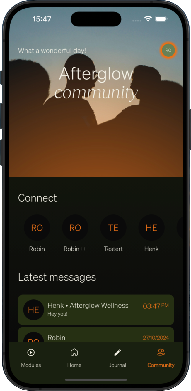 Community feature screen