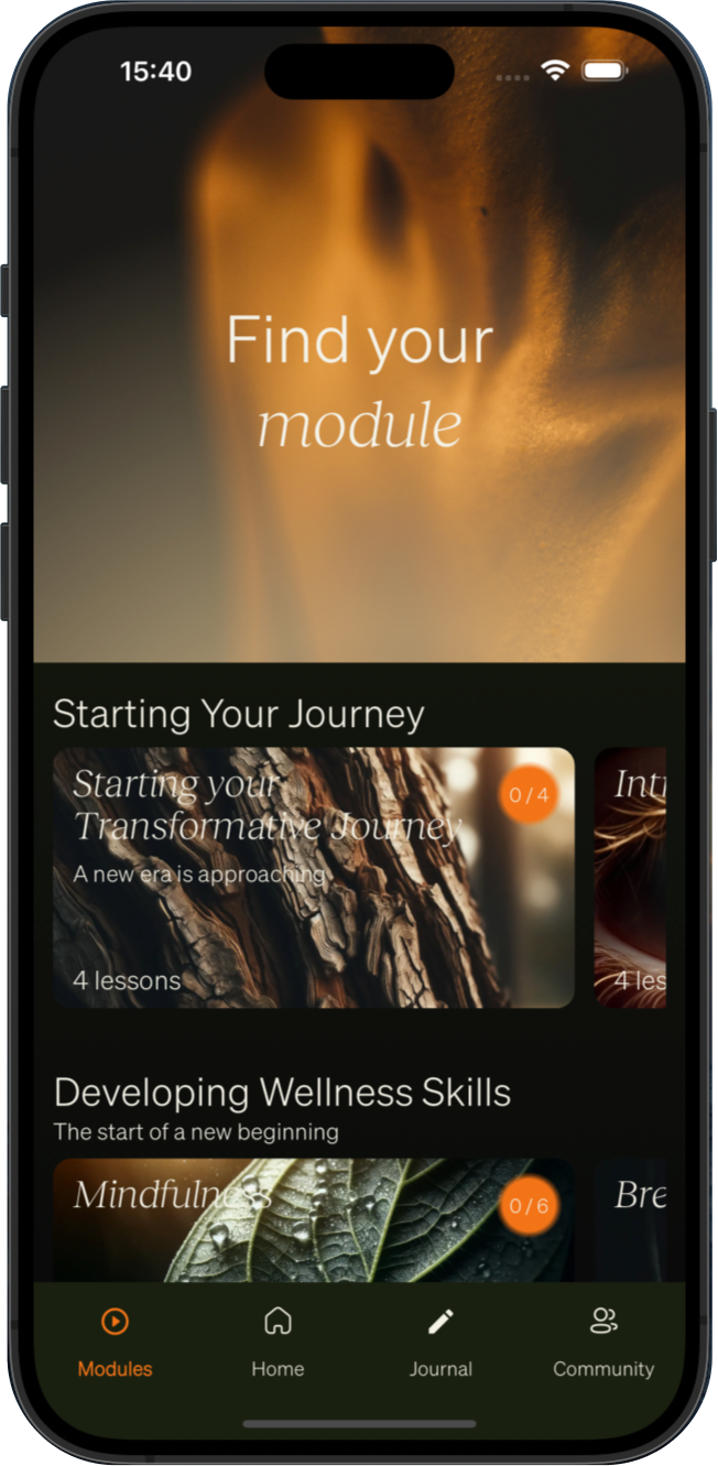 Educational Modules screen